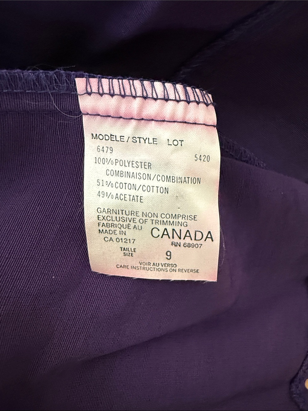 VTG Le Chateau Purple Figure Fitted Sheer Sleeves Top - Picture 13 of 13